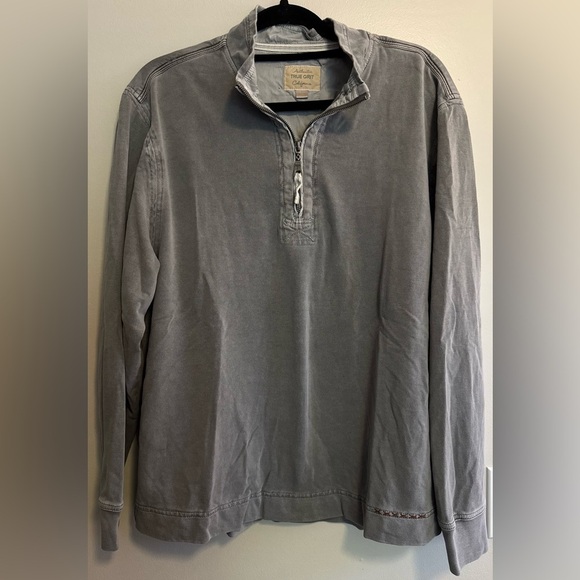 Men's Gray True Grit Quarterzip - Picture 1 of 3